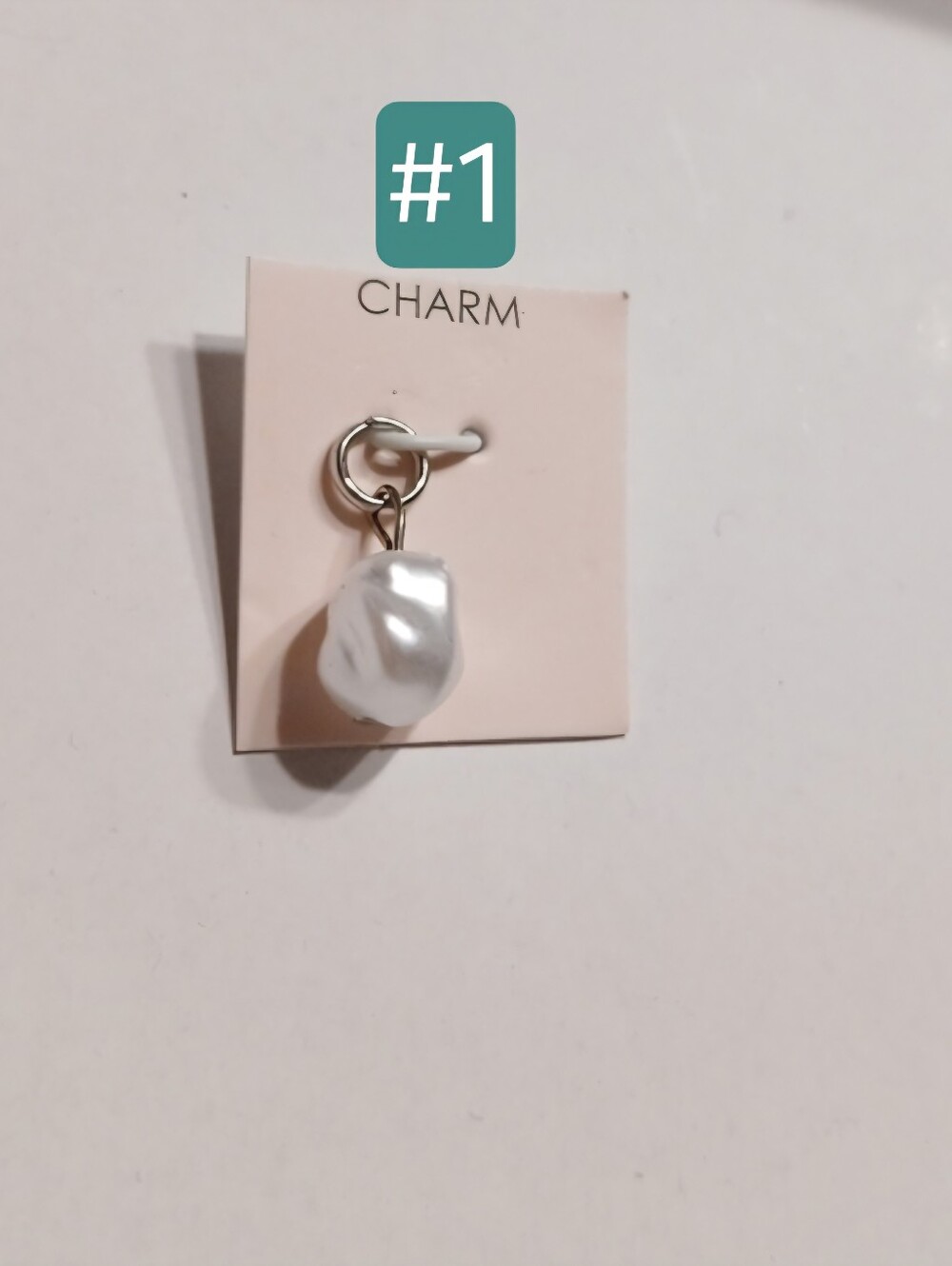 Charms White Pearl Drop, Lucky Charm, starstruck -